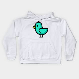 Little Big Bird Birdie Teal Kids Hoodie